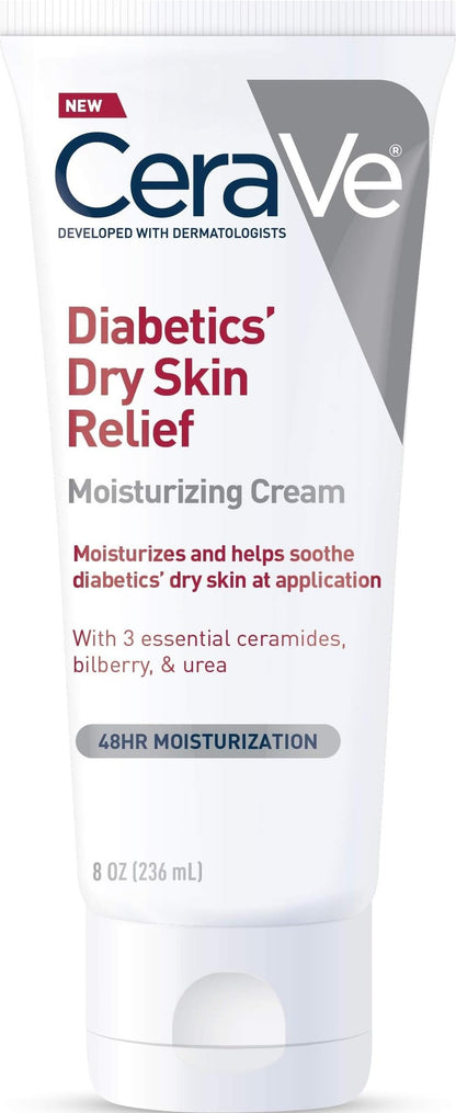 CeraVe Diabetics Dry Skin Moisturizing Cream, Urea Face & Body Lotion, 8oz CeraVe