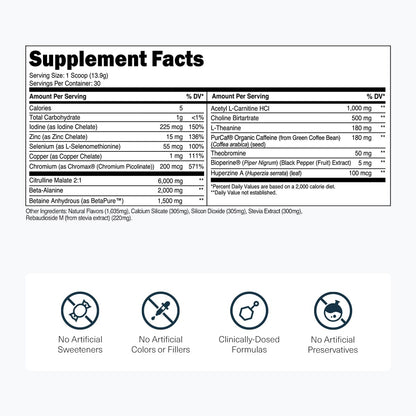 Transparent Labs Lean Pre-Workout - Body Recomposition Pre Workout for Men and Women with Acetyl L-Carnitine, Beta Alanine Powder, & PurCaf Organic Caffeine Powder - 30 Servings, Strawberry Lemonade