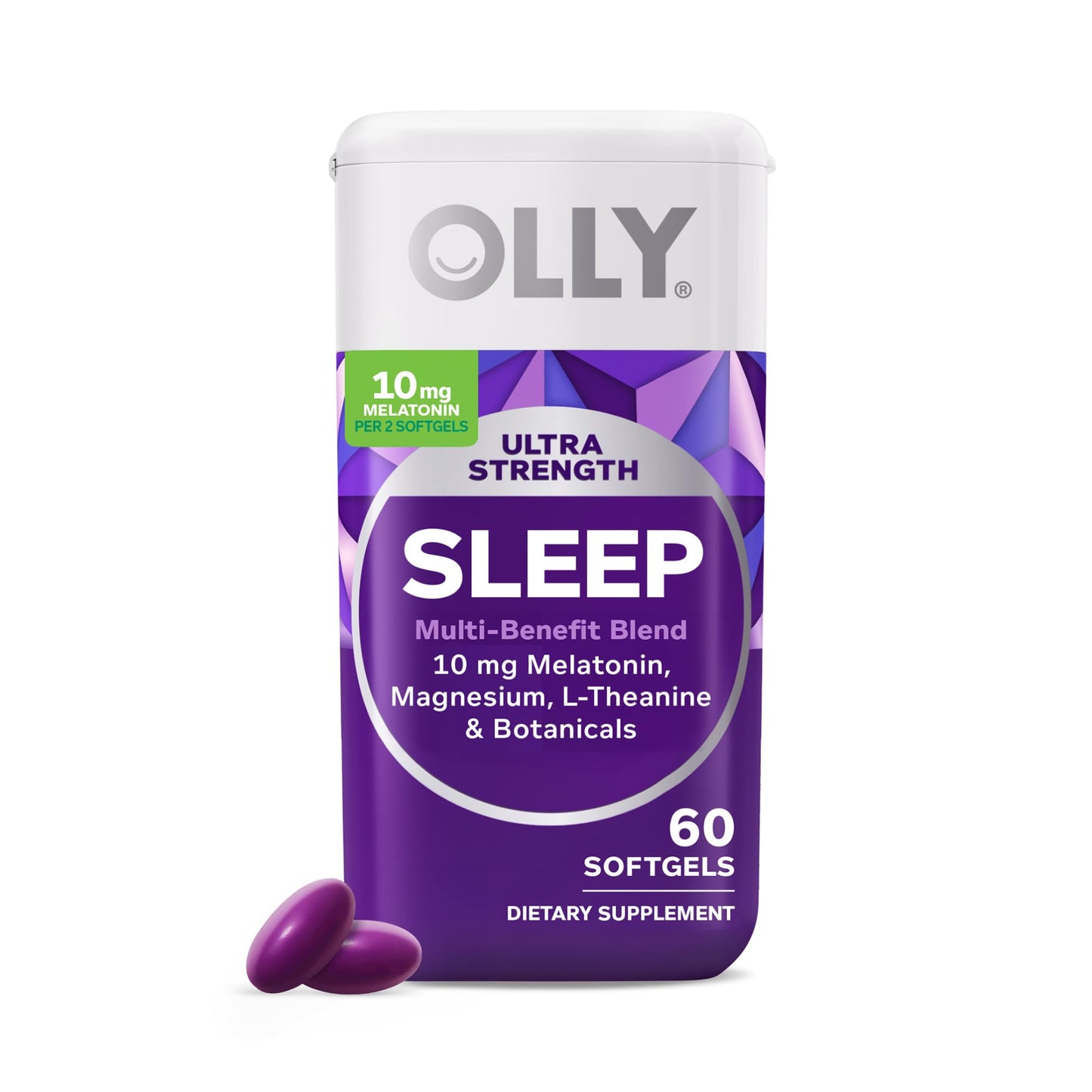 OLLY Ultra Strength Sleep Softgels, 10mg Melatonin, L-Theanine, Chamomile, Magnesium, Lemon Balm, Supports Deep Restful Sleep OLLY