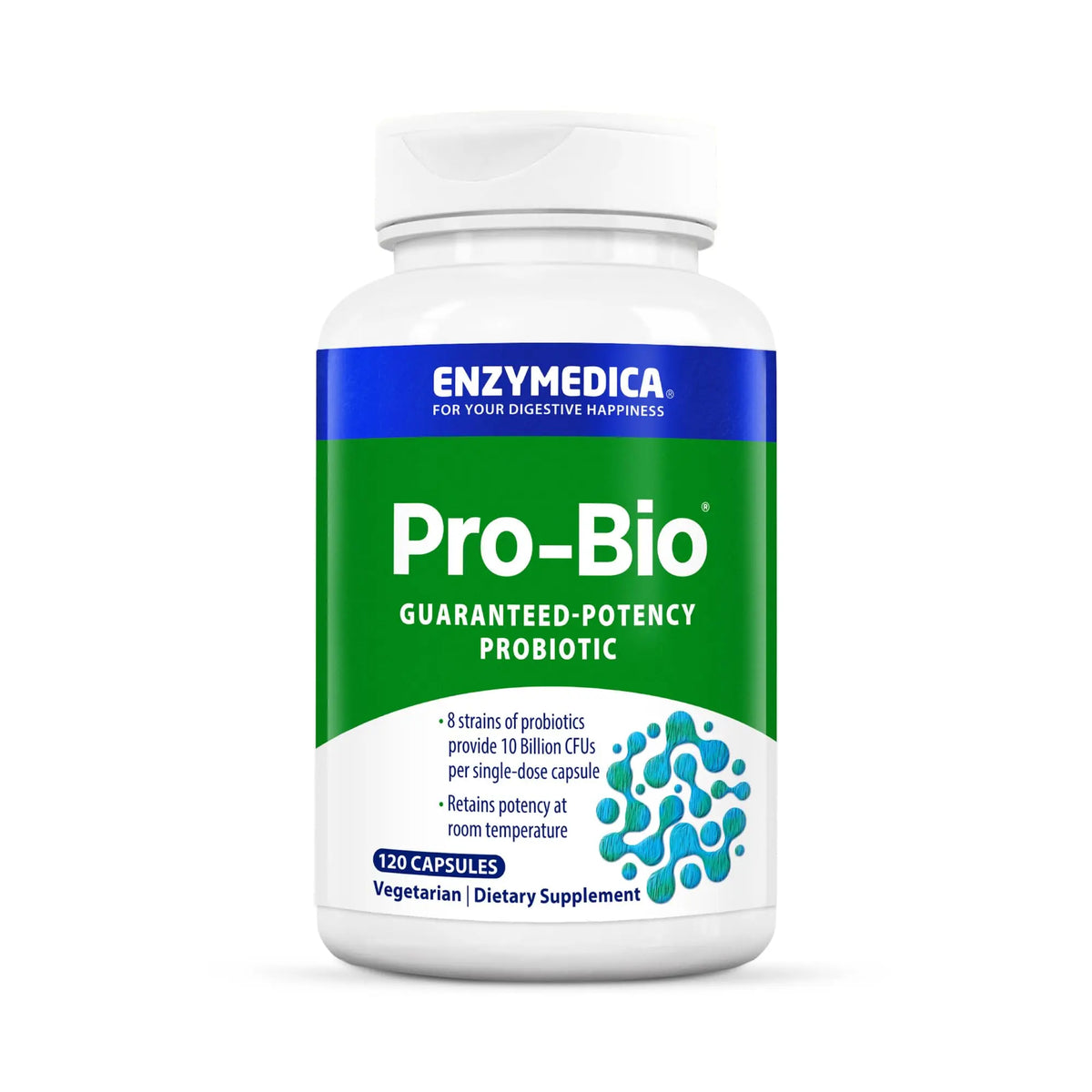 Enzymedica Pro-Bio Probiotic Supplement for Digestive & Gut Health - Daily Probiotic Capsules for Women & Men, 10 Billion CFU, Helps Reduce Gas & Bloating, Enzymedica