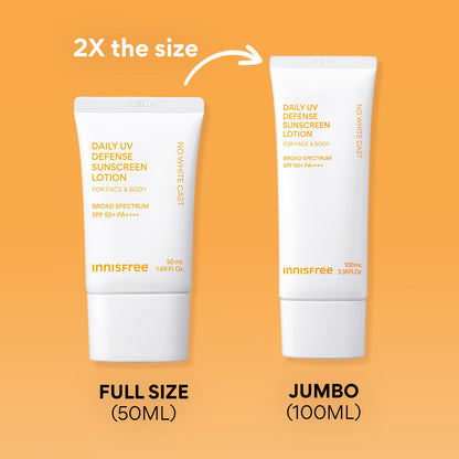 innisfree Daily UV Defense Sunscreen SPF 50+ PA++++, Korean Face & Body Sunscreen, Invisible Finish, Broad Spectrum, No White Cast, Lightweight, Hydrating, Available in Gift Sets & Jumbo innisfree