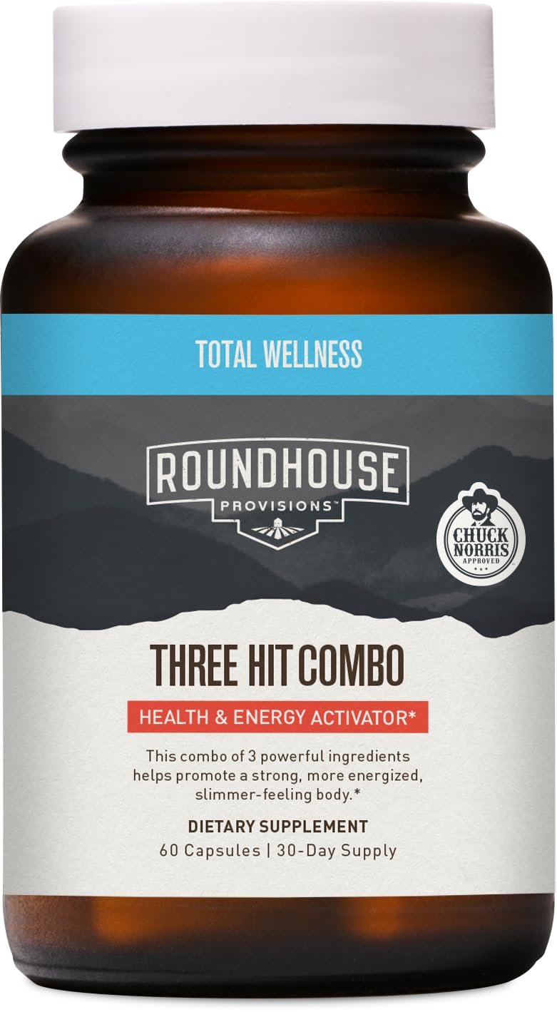 ROUNDHOUSE PROVISION Three Hit Combo by Chuck Norris – Fat Burner, Energy Booster & Wellness Support – 30-Day Supply (60 Capsules) ROUNDHOUSE PROVISION buy australia supplements