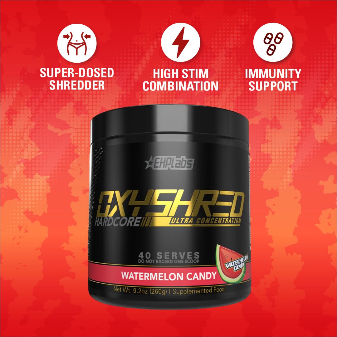 EHP Labs OxyShred Hardcore Super Dosed Pre Workout Powder - Preworkout Powder with L Glutamine & Acetyl L Carnitine, Energy Boost Drink - 275mg of Caffeine EHP Labs buy australia supplements