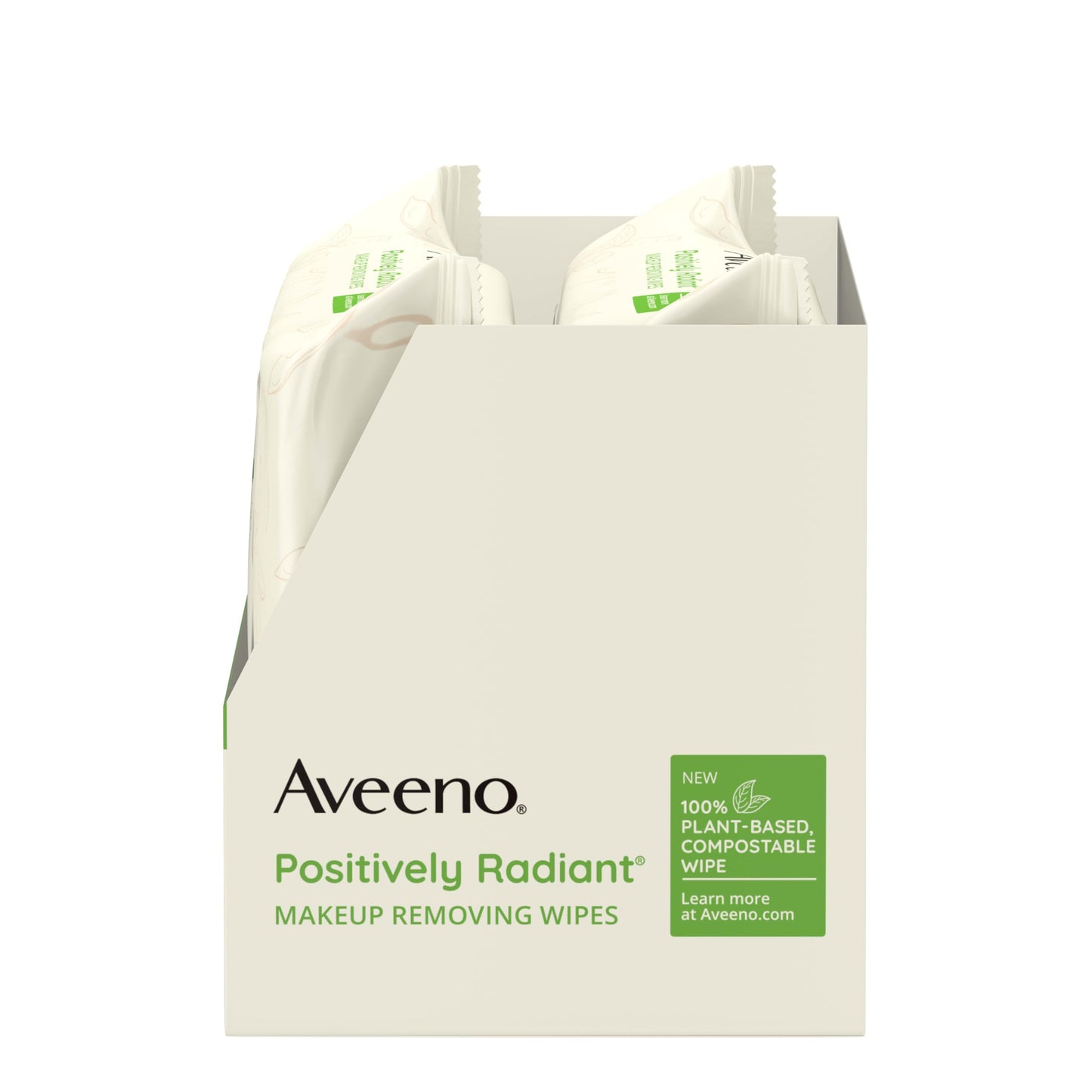 Aveeno Positively Radiant Makeup Remover Wipes, Oil Free, Alcohol Free, Non-Comedogenic Facial Cleansing Wipes, Gentle Face Wipes for Sensitive Skin Aveeno