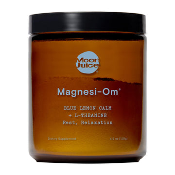Moon Juice Magnesi-Om Magnesium Powder Supplement - Chelated Magnesium Complex + L-Theanine Blend for Rest, Relaxation & Regularity - Vegan, Non-GMO & No Sugar, Blue Lemon, 4.2 oz, 30 Servings Moon Juice buy australia supplements