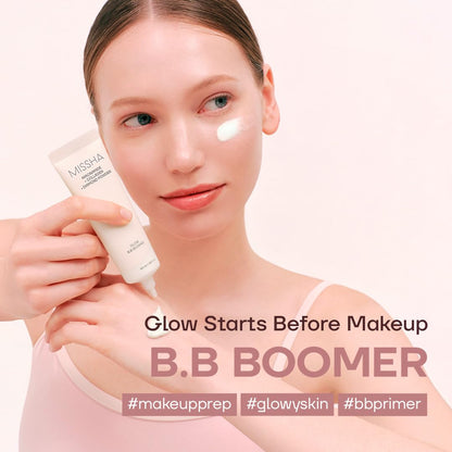 MISSHA M BB Boomer Face Primer, Korean Dewy Glow Makeup Base 1.35 oz MISSHA