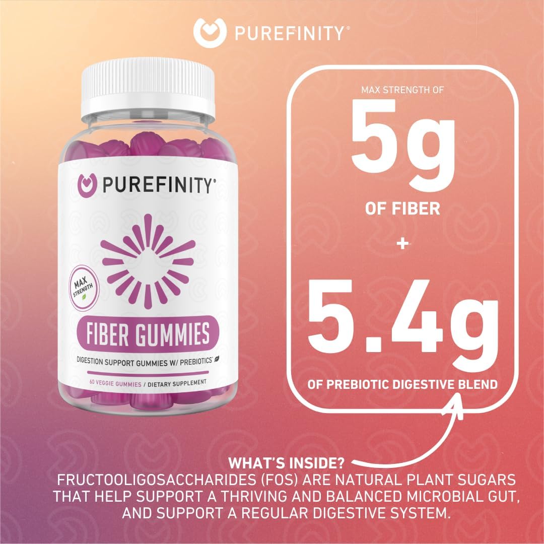 PUREFINITY Fiber + Elderberry Gummies Bundle (Inulin FOS Prebiotic Fiber Gummies + Double Strength Elderberry Gummies with Zinc & Vitamin C)