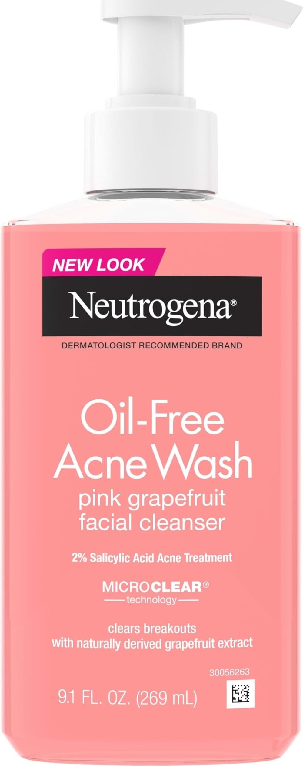 Neutrogena Oil Free Pink Grapefruit Acne Face Wash, 9.1 fl oz Neutrogena