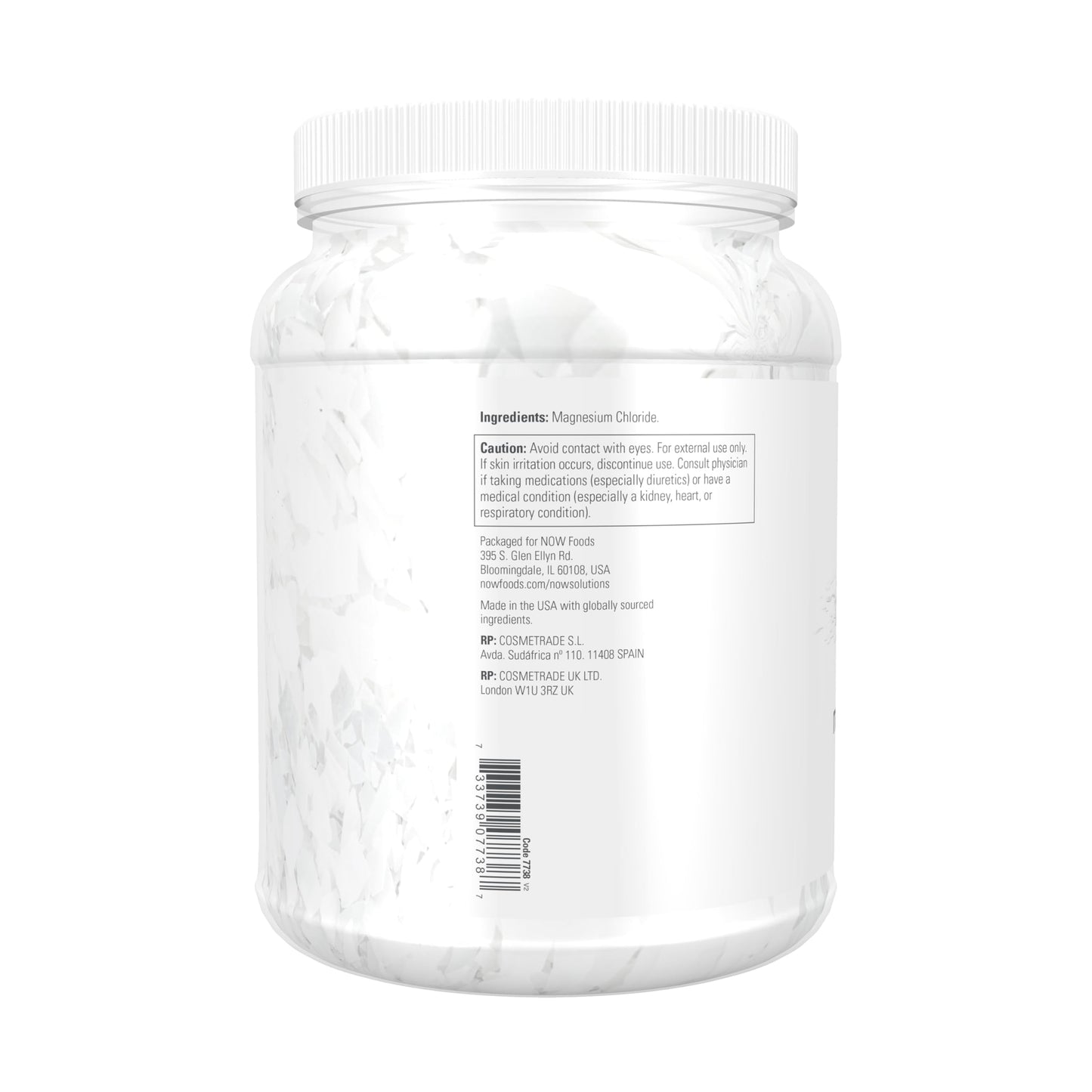 NOW Foods Solutions, Magnesium Flakes, 100% Pure, from the Ancient Zechstein Seabed, Highly Concentrated, 54-Ounce NOW Foods