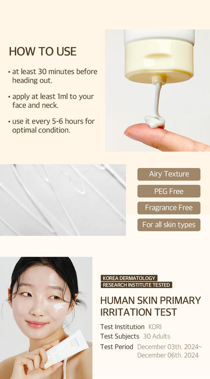 mixsoon Bean Sunscreen-Lightweight Airy Texture SPF 50 Korean Sunscreen for Face mixsoon