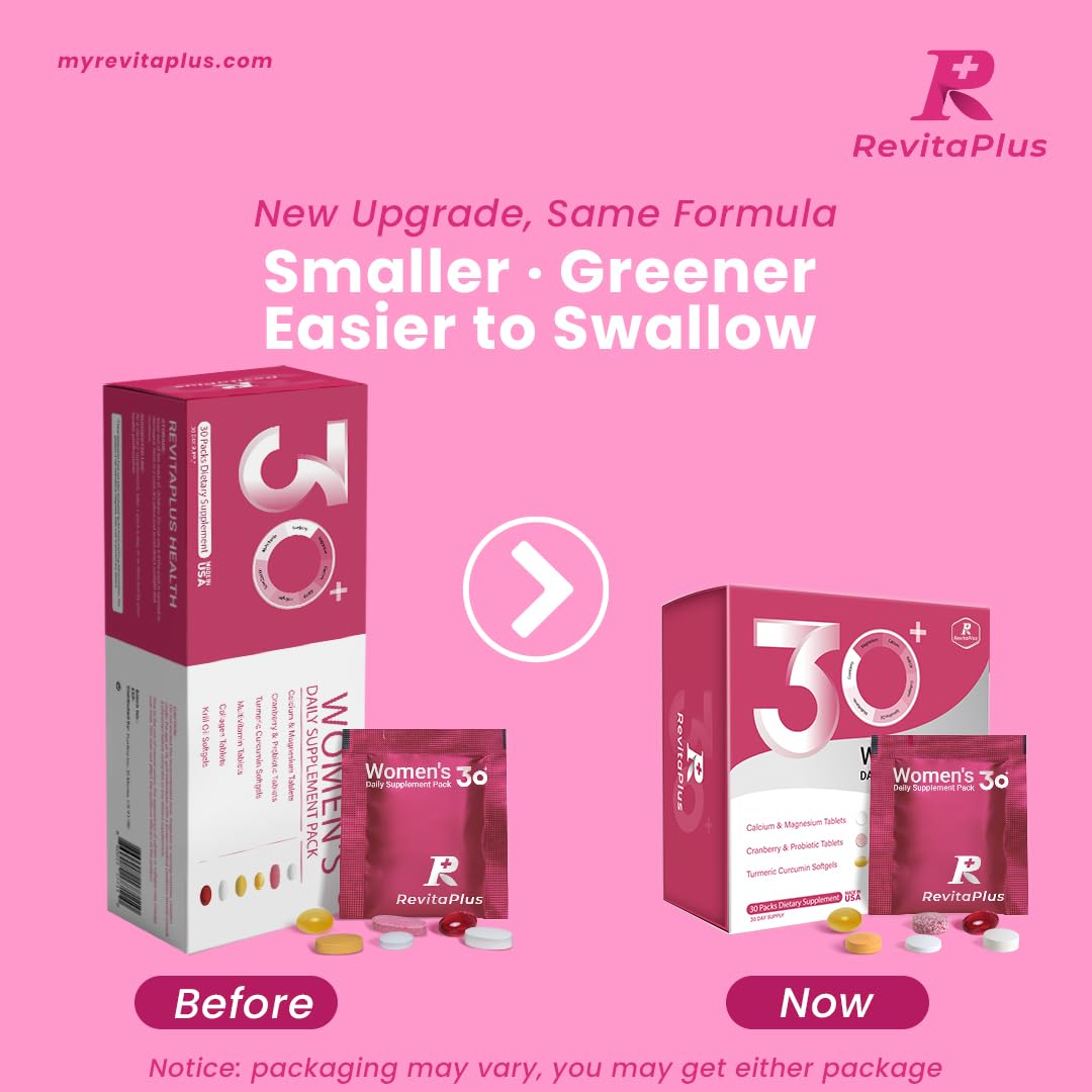 RevitaPlus Multivitamin for Women with Vitamin A,B,C,D3,E,K2,Biotin, Collagen,Krill Oil,Cranberries Supports Energy,Wellness,Beauty and Immune - Vitamin Packs for Women Health 30 Packs RevitaPlus buy australia supplements