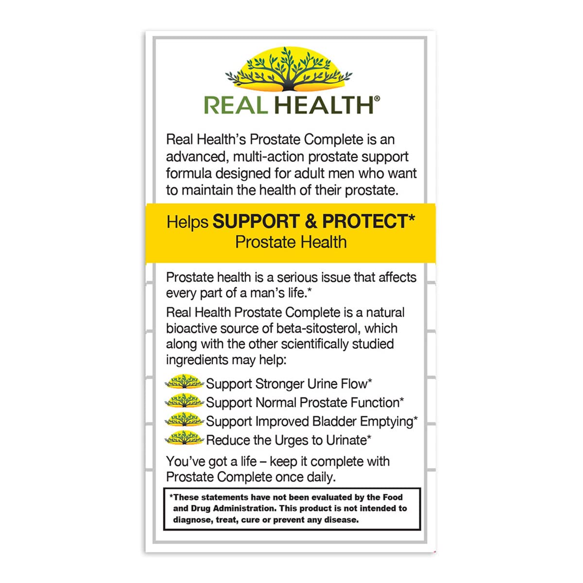 Real Health The Prostate Formula - Prostate Health Supplements for Men, Saw Palmetto Formula for Healthy Bladder and Urinary Support, Real Health
