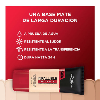 L'Oreal Paris Cosmetics Makeup Infallible Pro-Matte Liquid Longwear Foundation, Shell Beige, 1 fl oz. L'Oreal Paris