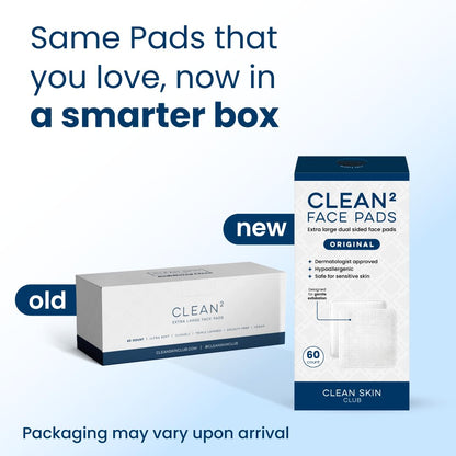 Clean Skin Club Clean² Pads 2.0 [NEW & Improved Edges] Guaranteed Not to Shed & Tear, Unique Triple Layers, Textured Side & Ultra Soft Side CLEAN SKIN CLUB