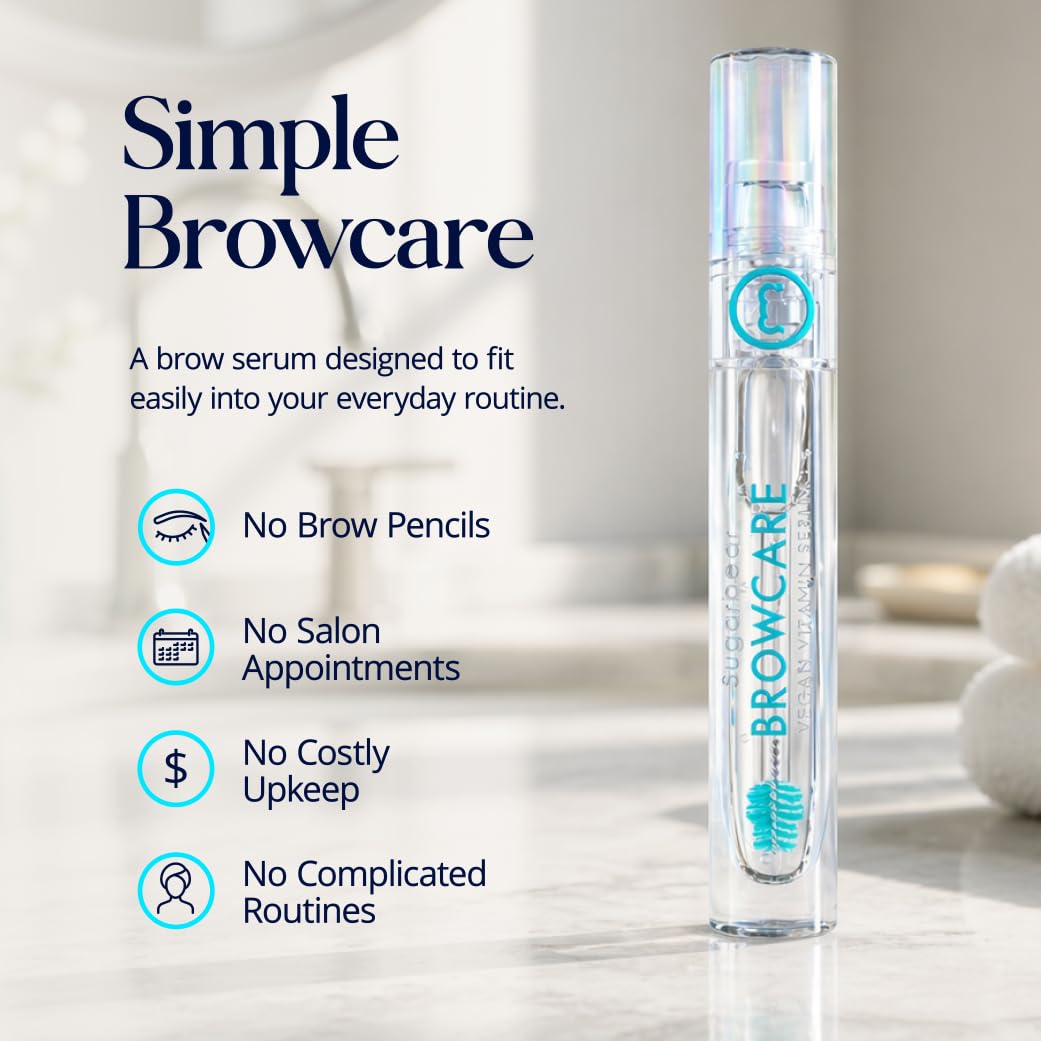 SugarbearPRO LashCare Vitamin Serum with Peptides MSM and Biotin | Vegan Formula | 3 Month Supply for Fuller Healthier Looking Lashes