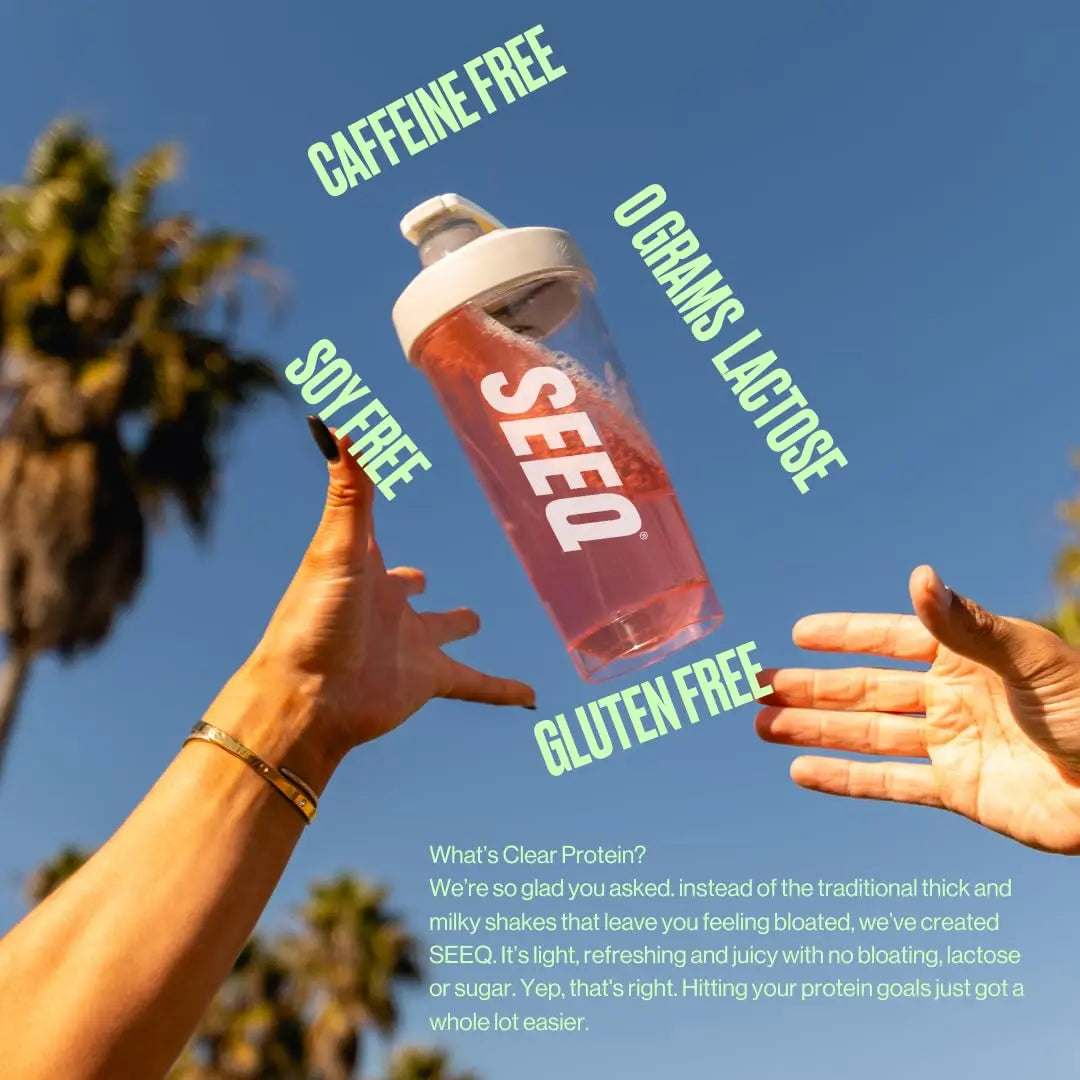 SEEQ Clear Protein Powder - Watermelon Wave - 22 Servings - 22g Clear Whey Protein Isolate - Zero Sugar - 0g Lactose - Allergen Friendly - GLP1 Support - Bone Health SEEQ