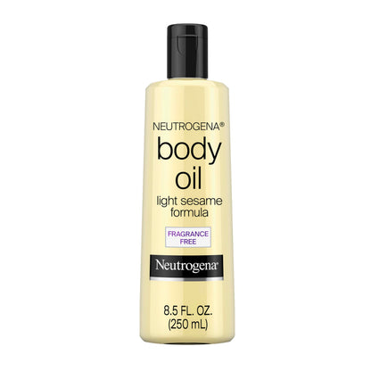 Neutrogena Body Oil, Light Sesame Formula, Fragrance Free, Lightweight Moisturizing Body Oil for Silky, Soft Skin Neutrogena
