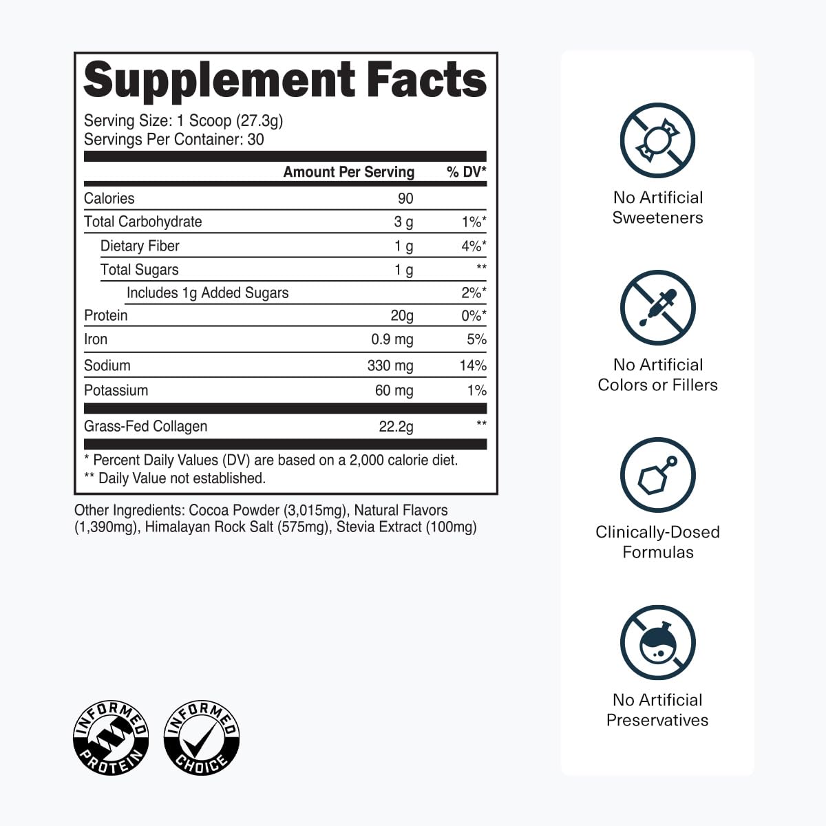 Grass-Fed Collagen Peptides Powder - Unflavored Collagen Powder for Women & Men, 22G Grassfed Bovine Hydrolyzed Collagen Peptides per Serving for Skin, Hair, Bones & Muscle Recovery - 30 Servings