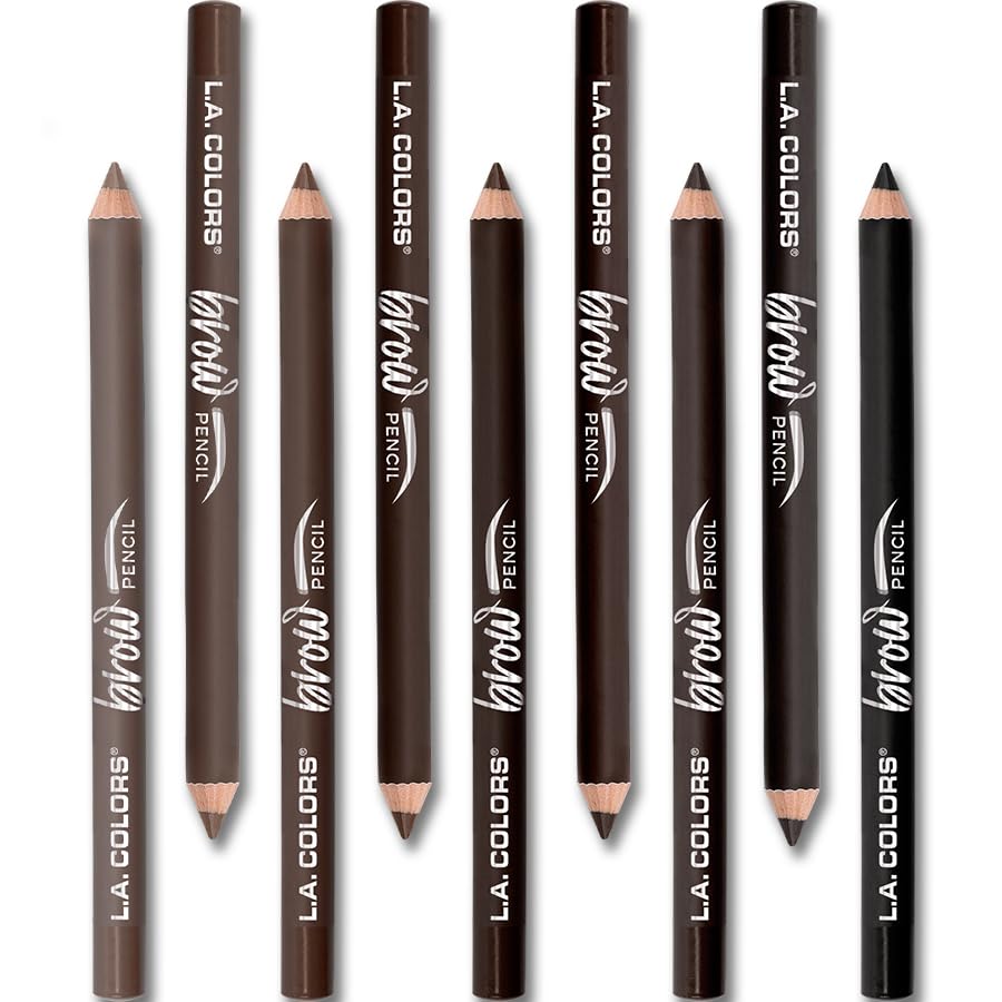 L.A. COLORS On Point Brow Pencil W/Built In Brush, Dark Brown CBP396 L.A. COLORS