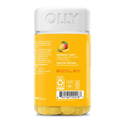 OLLY Probiotic Gummy, 1 Billion CFUs, Immune and Digestive Support, Chewable Probiotic Supplement, Mango, 80 Count OLLY