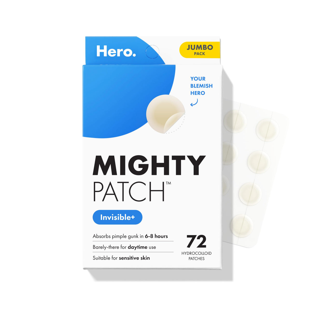 Hero Cosmetics Mighty Patch Invisible+ Daytime Acne Pimple Patch, 72 Ct Mighty Patch