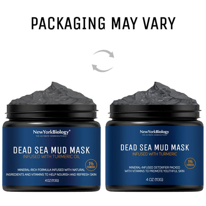 New York Biology Dead Sea Mud Mask for Face and Body | with Turmeric Oil | Spa Quality Pore Refiner for Oily Skin | Natural Skincare for Women & Men NEW YORK BIOLOGY THE ULTIMATE COSMECEUTICALS