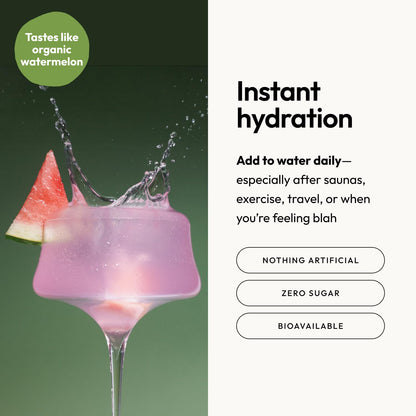 Moon Juice Mini Dew Electrolytes Powder - Sugar Free Minerals & Electrolyte Hydration Powder for Instant Hydration & Brain Support - Magnesium, Calcium, Potassium, Pink Salt, Watermelon, 30 Servings