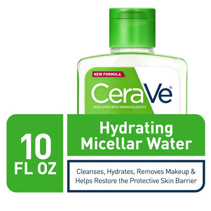 CeraVe Micellar Water, Hydrating Facial Cleanser & Eye Makeup Remover with Niacinamide, Ceramides & Glycerin CeraVe