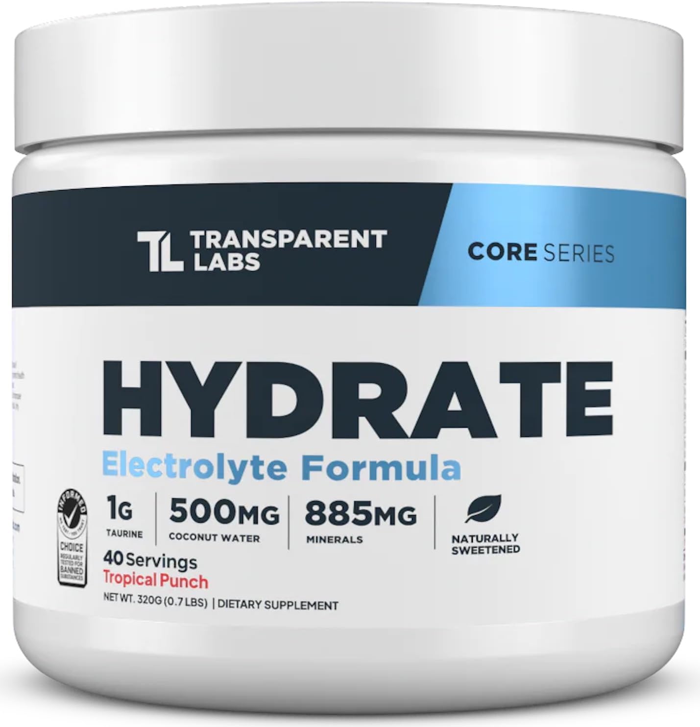 Transparent Labs Bulk Pre Workout Powder for Muscle Building & Strength 30 Servings, Blue Raspberry & Hydrate Electrolytes Powder with Coconut Water, Taurine, & Potassium 40 Servings, Tropical Punch