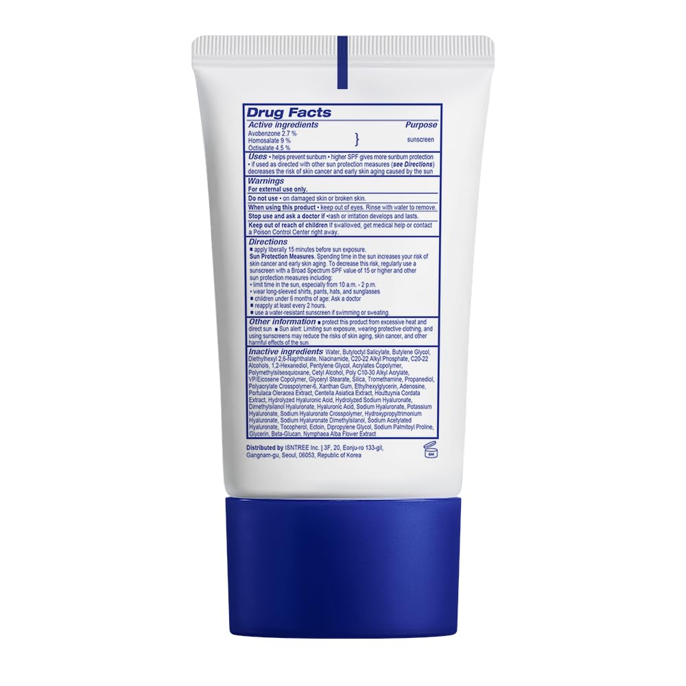 ISNTREE Hyaluronic Acid Daily Sun Gel SPF 30 | Korean Face Sunscreen with Hyaluronic Acid | Lightweight, Moisturizing Daily Sunscreen, No White Cast, 1.69 fl oz IsNtree