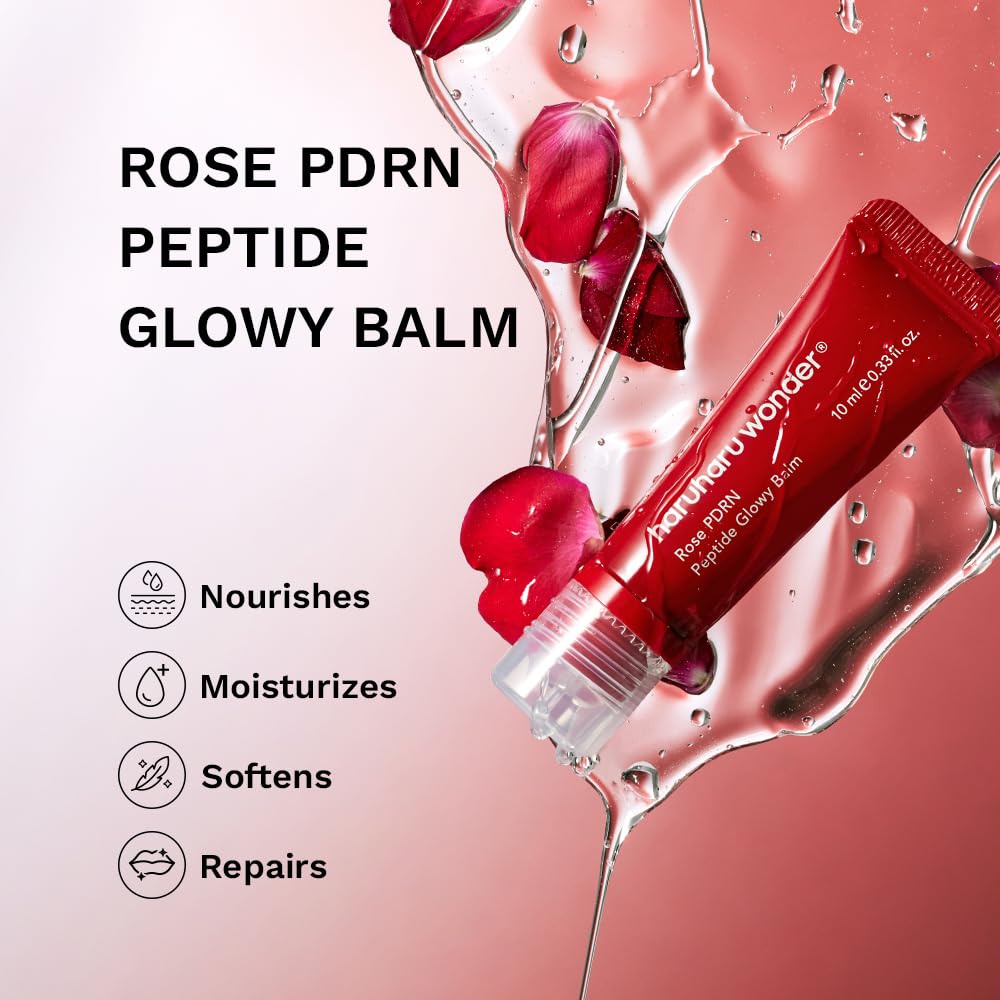 HARUHARU wonder Rose PDRN Peptide Glowy Balm, 0.33 fl.oz, Glossy Clear HARUHARU