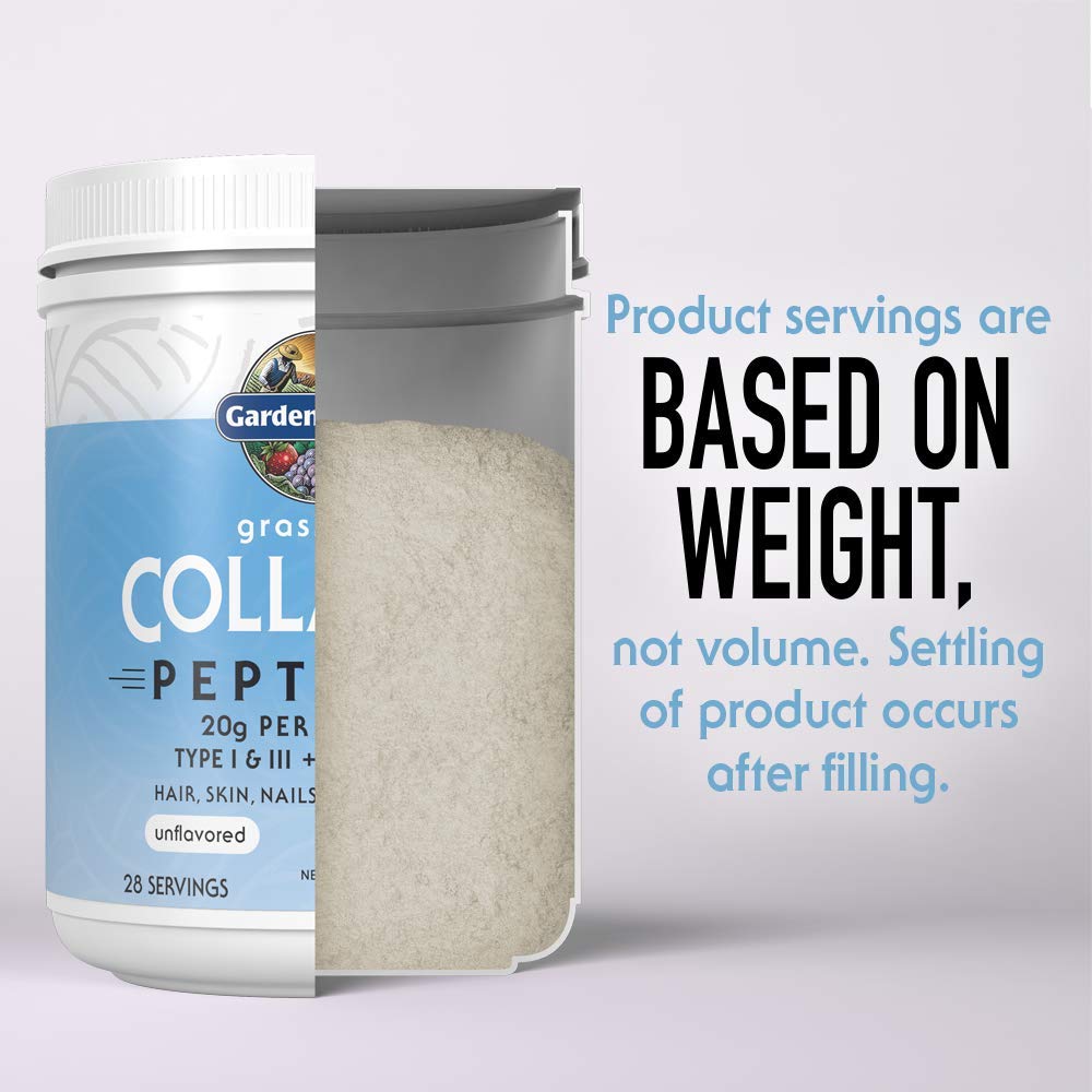Garden of Life Grass Fed Collagen Peptides Powder Unflavored Collagen Powder for Hair Skin Nails Joints, Hydrolyzed Collagen Protein Supplements Garden of Life