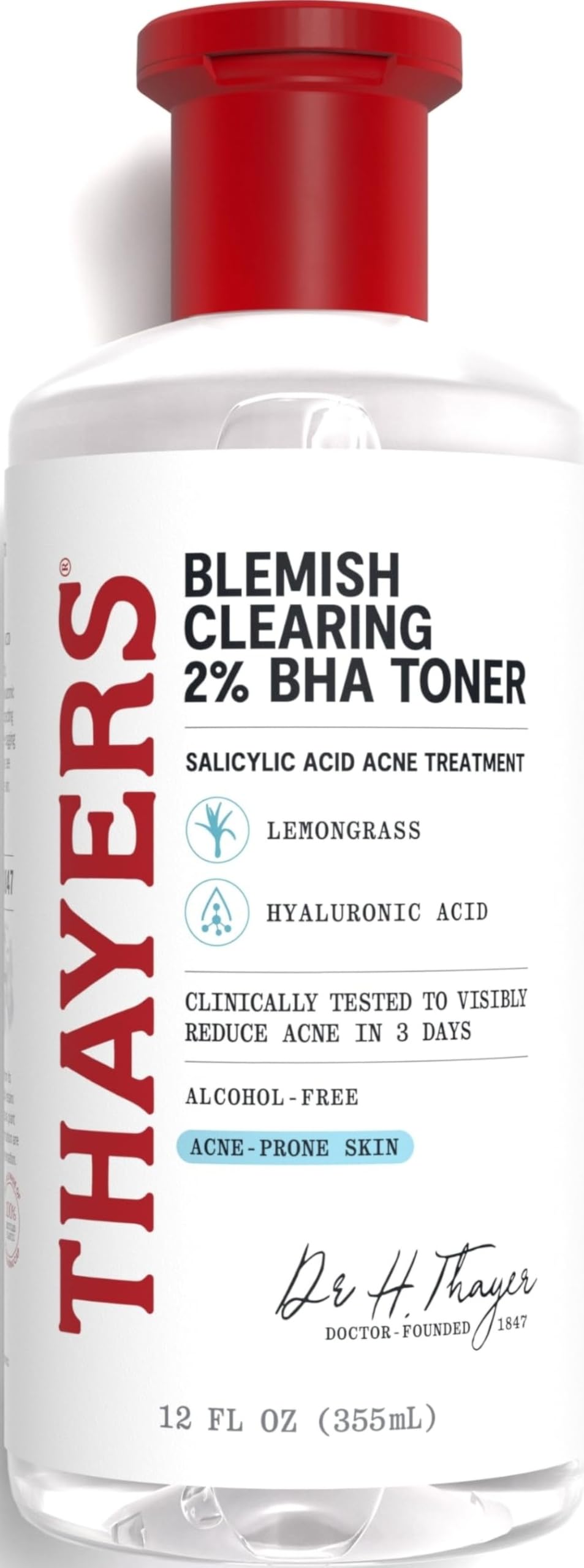 Thayers Blemish Clearing Salicylic Acid Toner, Acne Treatment Face Toner with 2% Salicylic Acid, Soothing and Non-Stripping Skin Care, 12 Fl Oz THAYERS