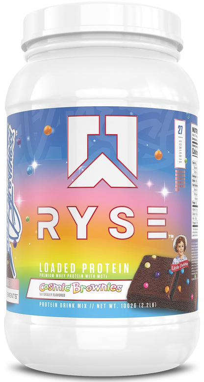 RYSE Loaded Protein Powder - Jet-Puffed Marshmallow - 25g Whey Protein Isolate & Concentrate with Prebiotic Fiber & MCTs - Low Carb, Low Sugar, Digestive-Friendly - 27 Servings / 2 lb Tub
