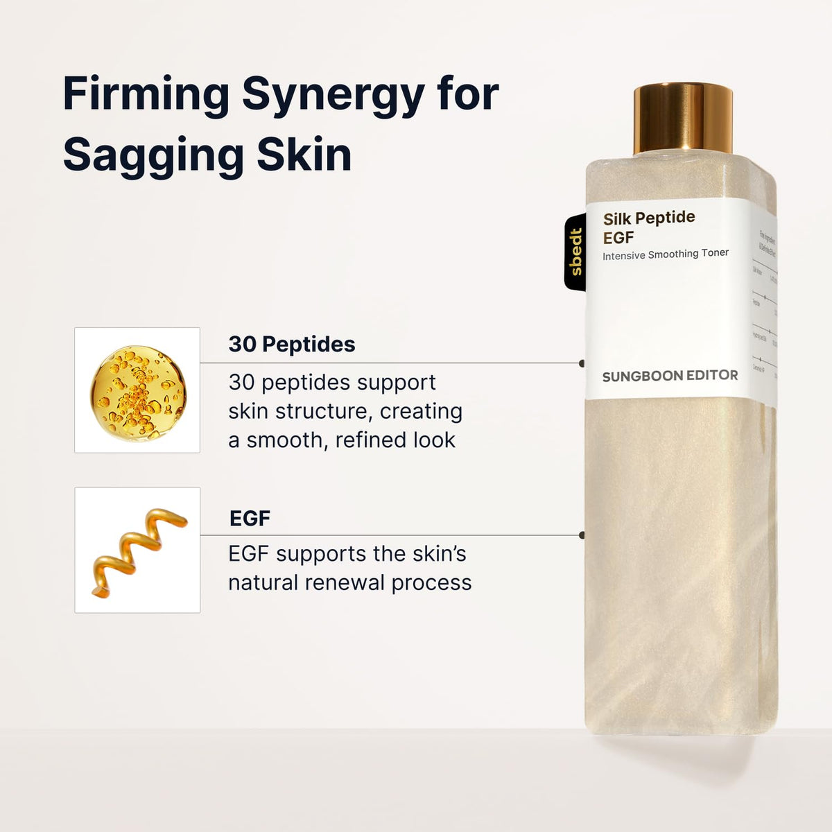 SUNGBOON EDITOR Silk Peptide EGF Toner, Firm-Looking Glow,10.14 fl.oz SUNGBOON EDITOR