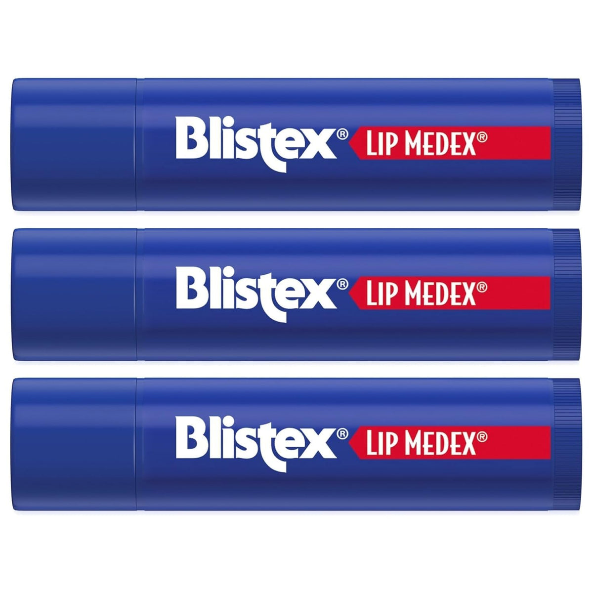 Blistex Lip Medex Medicated Lip Balm, 24 Hr Moisture, 0.15 oz, 3 Count Blistex