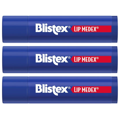 Blistex Lip Medex Medicated Lip Balm, 24 Hr Moisture, 0.15 oz, 3 Count Blistex