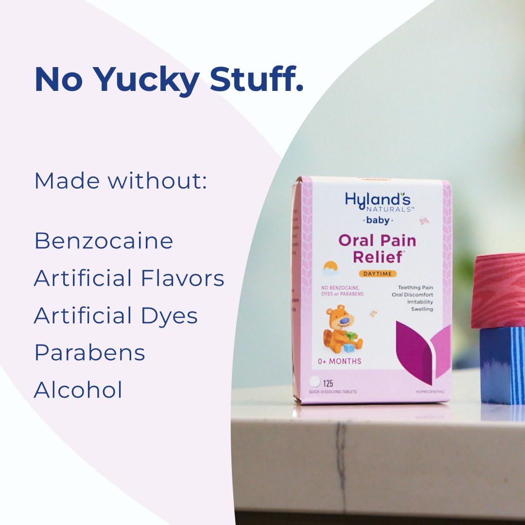 Hyland's Baby Nighttime Oral Pain Relief Tablets - 125-Count, Up to 62 Doses - Baby and Toddler Soothing Tablets with Chamomile for Discomfort, Irritability & Swelling Hyland's buy australia supplements