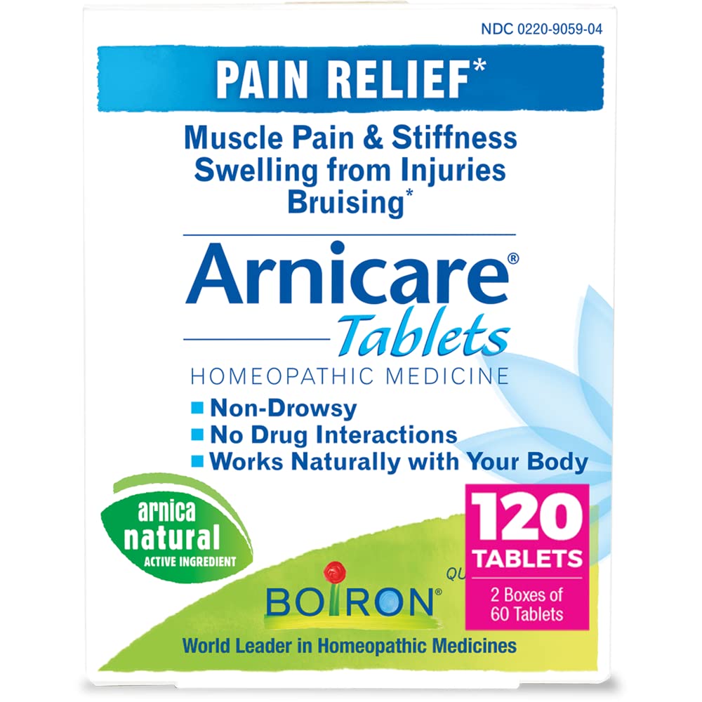 Boiron Arnicare Tablets for Pain Relief from Muscle Pain, Joint Soreness, Swelling from Injury or Bruises - 120 Count (2 Pack of 60) Boiron buy australia supplements