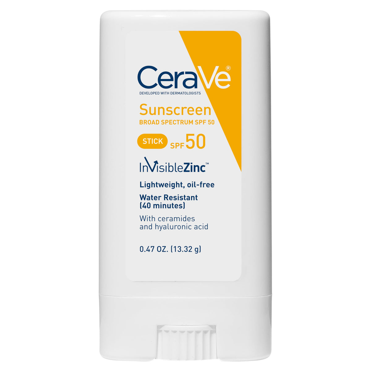 CeraVe Mineral Sunscreen Stick, SPF 50 Face Sunscreen, Travel Size, 0.47oz CeraVe
