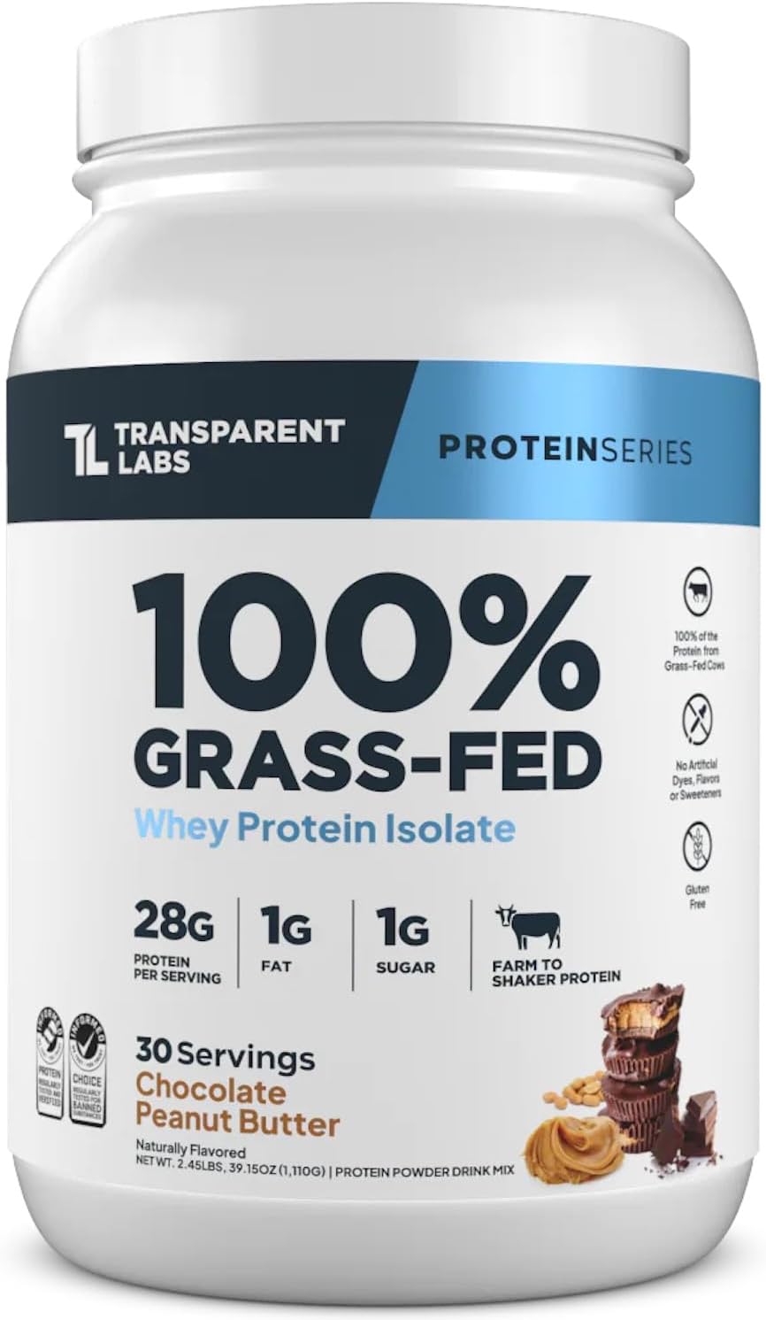 Transparent Labs Grass-Fed Whey Protein Isolate (30 Servings, Chocolate PB) & Creatine HMB (30 Servings, Unflavored)