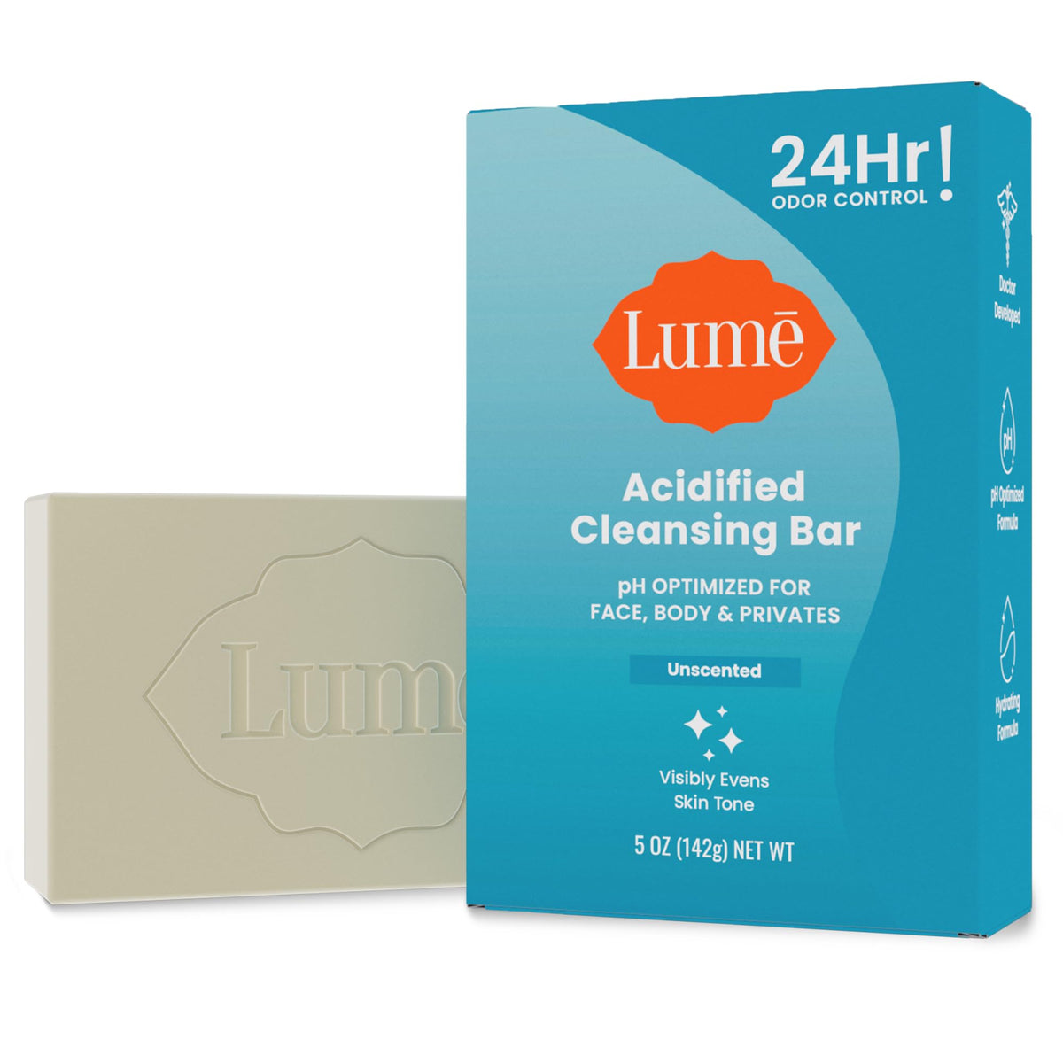 Lume Acidified Body Cleansing Bar - 5 oz (Unscented) Lume