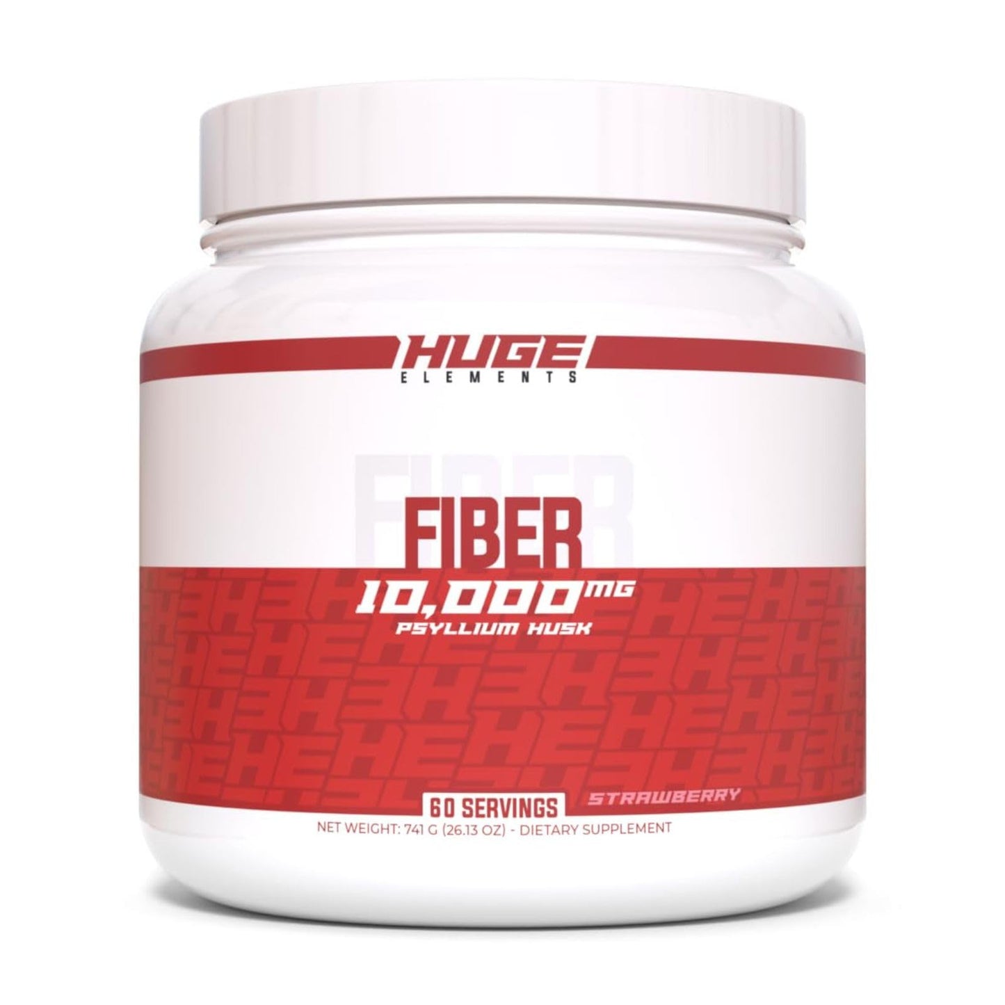Huge Supplements Fiber, 10 Grams of Premium Psyllium Husk Powder, Soluble Fiber for Digestive Health & Functions, Natural Prebiotic with Delicious Flavors (60 Servings) (Peach)