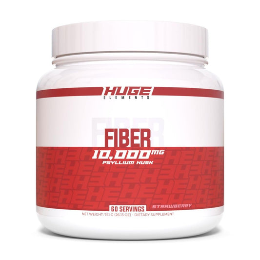 Huge Supplements Fiber, 10 Grams of Premium Psyllium Husk Powder, Soluble Fiber for Digestive Health & Functions, Natural Prebiotic with Delicious Flavors (60 Servings) (Peach)