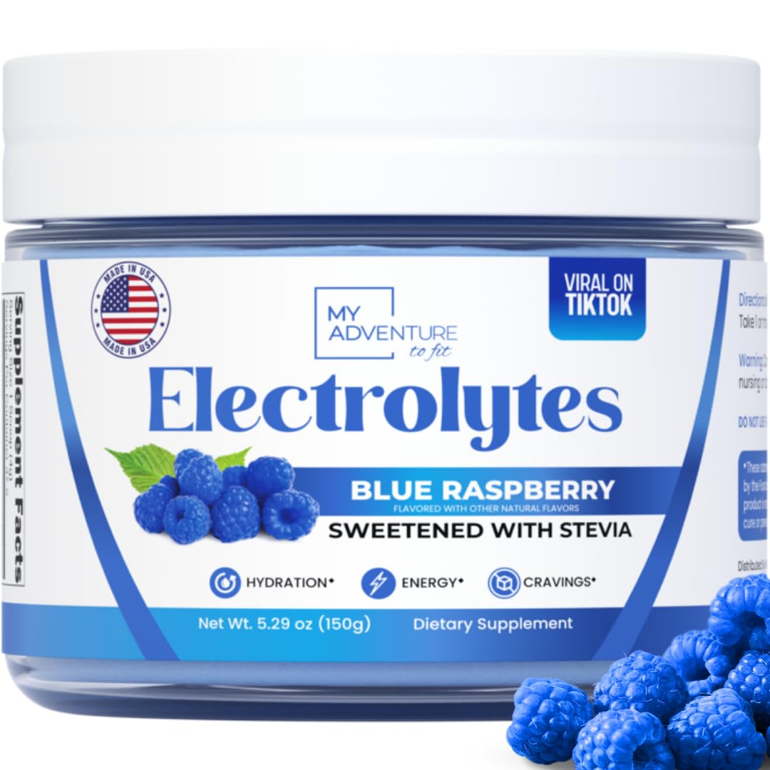 Zero Sugar - Blue Raspberry Electrolytes Powder - Refreshing Hydration - Caffeine Free Energy - All Natural Ingredients - Vegan, Keto and Paleo - Sugar Free Electrolyte Powder Drink Mix - 37 Servings My Adventure to Fit buy australia supplements