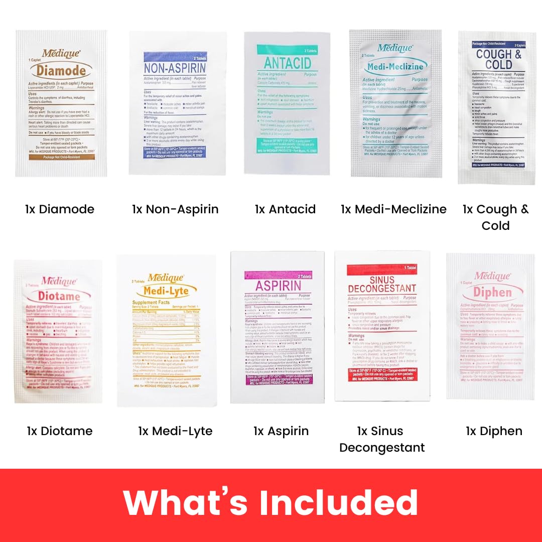 Pocket RX Mini Travel Medicine Kit – TSA-Approved First Aid Pouch with 10 Essential OTC Medications for Headache, Pain, Allergy, Upset Stomach & More – Compact, USA Made (17 Tablets) Real Vitamins buy australia supplements