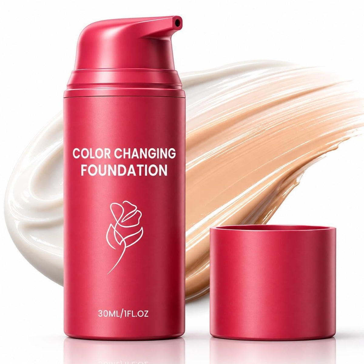 Color Changing Foundation -Skin Tone Adapting Liquid Foundation for Women Océane