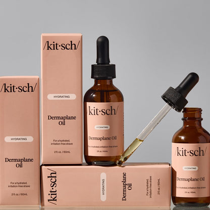 Kitsch Dermaplane Face Oil with Jojoba & Argan Oil – Hydrating Facial Formula for Dermaplaning Tool, Gua Sha & Razor Use Kitsch