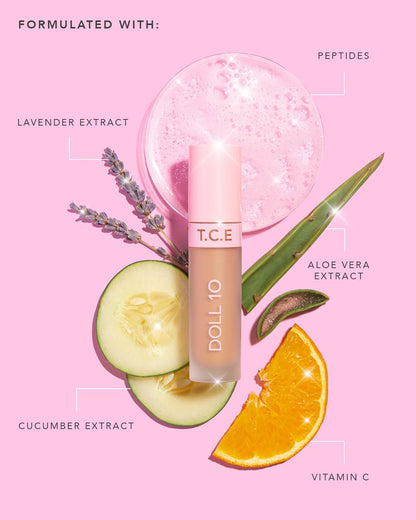 T.C.E This Covers Everything Super Coverage Concealer With Peptides (Light/Medium, 0.33 oz) DOLL 10