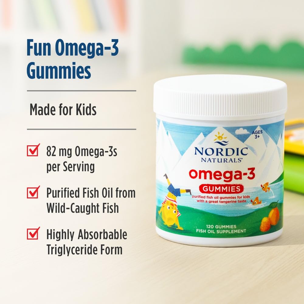 Nordic Naturals Nordic Omega-3 Gummies, Tangerine - 120 Gummies - 82 mg Total Omega-3s with EPA & DHA - Non-GMO - 60 Servings Nordic Naturals buy australia supplements